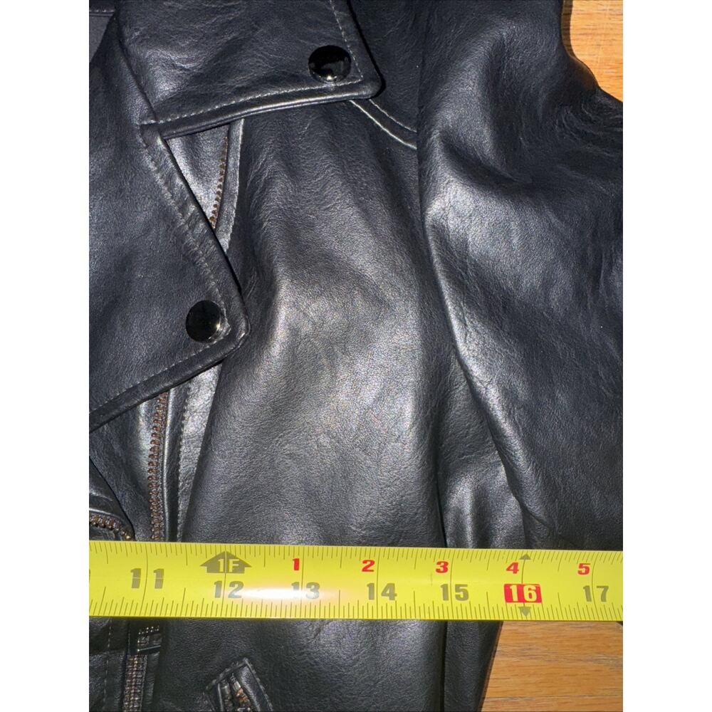 ELODIE Moto Jacket Womens Medium Black Faux Leather Biker Grunge Goth Baddie - Picture 7 of 8